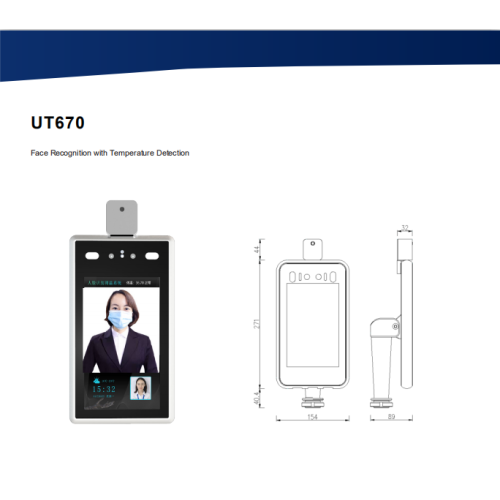 Body Temperature scanner Time Attendance Face Recognition